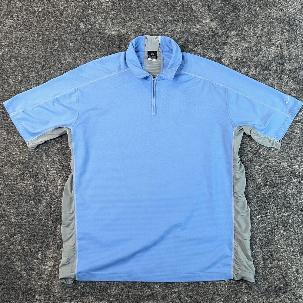 Light Blue Men's Short Sleeve Quarter-Zip Performance Shirt